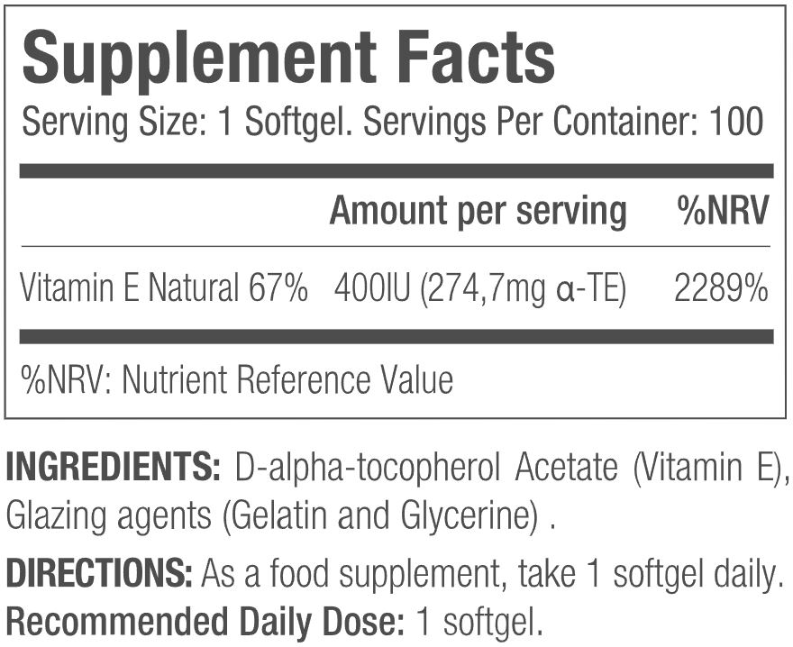 Vitamin E 100softgels